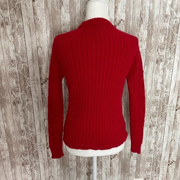 J. Crew Red Cable Knit Sweater size XXS - Picture 3 of 4